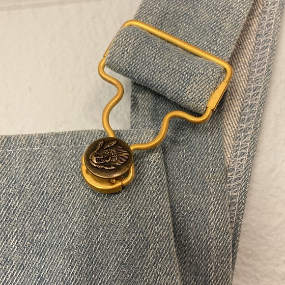 Lykke Wullf Womens Size S Anita Overalls Classic Denim Blue High Waist 70s Mod - Picture 8 of 16